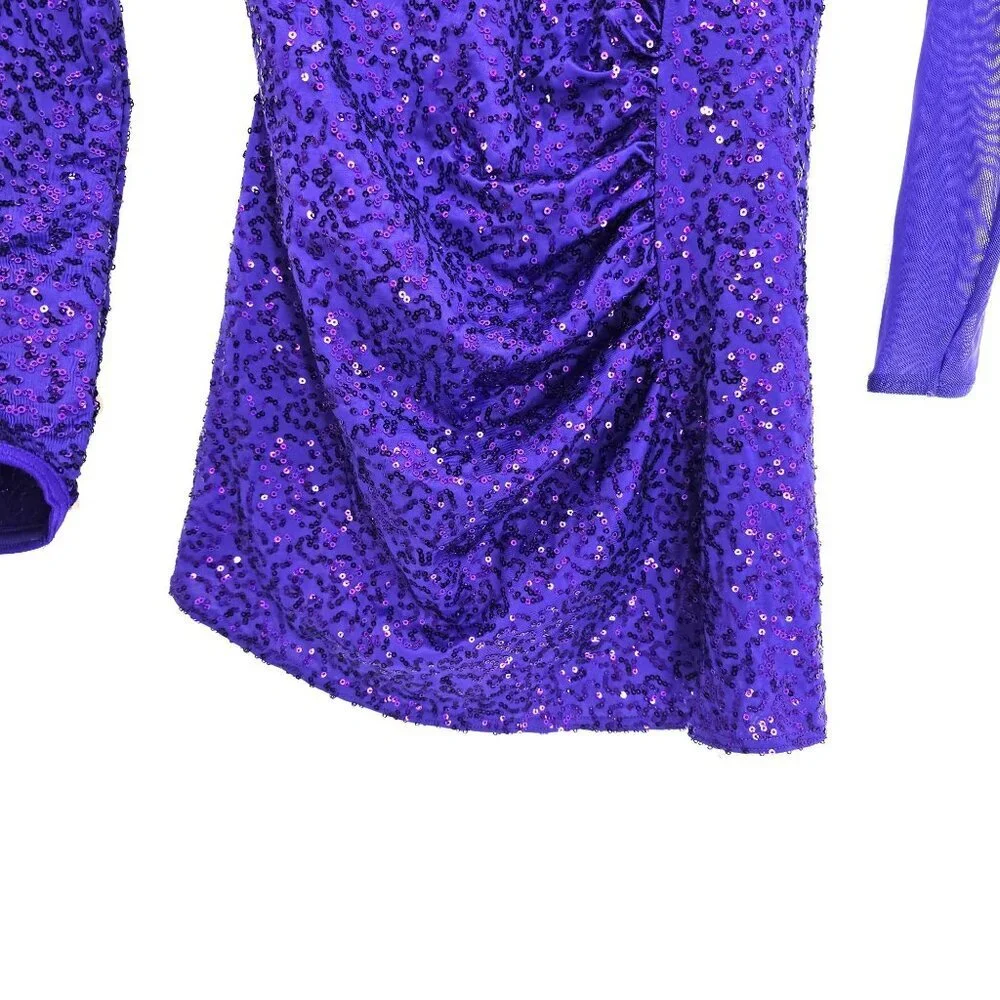 Weissman Purple Sequin Me Against the Music Dance Costume Size M Child
